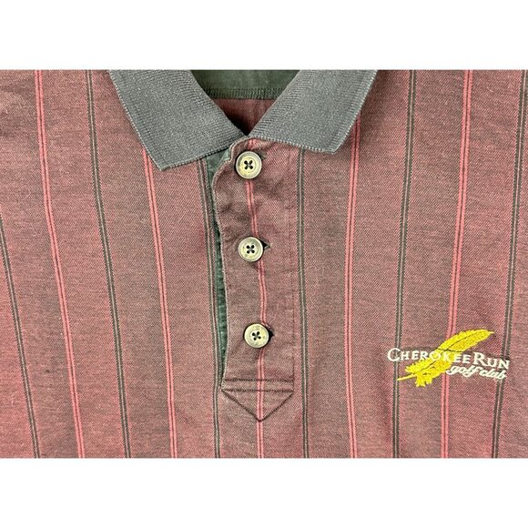 Cutter & Buck Cherokee Run Golf Club Polo Shirt Men's L Burgundy & Black Cotton - Picture 6 of 9